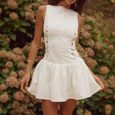 Flower A-Line Skirt Embroidered Dress